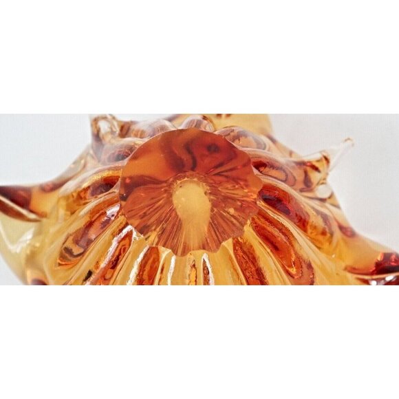 Vintage Chalet Glass Amber Ashtray Chunky Mid Century Modern Contemporary Canada - Picture 6 of 6